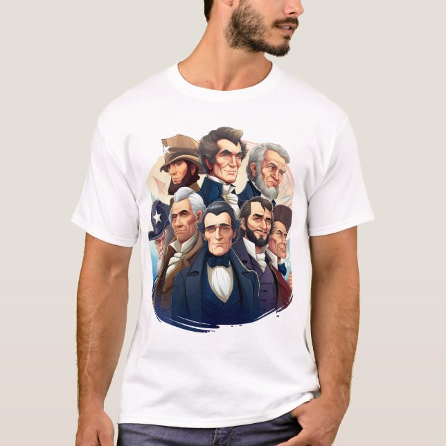 T-shirt Classic American Presidents Portrait Graphic Tee (Devant)