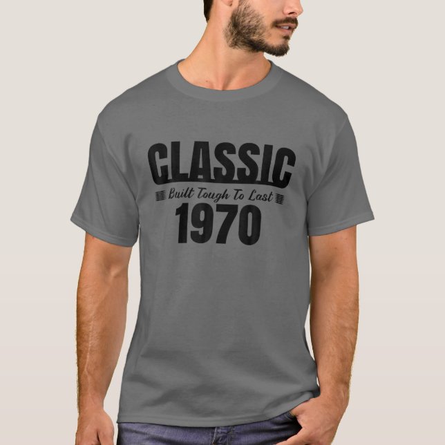 T-shirt Classic Construit Jusqu'À Dernier 1970 Né Voiture  (Devant)