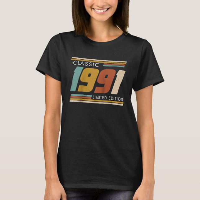 T-shirt Classic de 32 ans 1991 32e anniversaire Raglan Ba (Devant)
