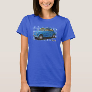 T-shirt Classic Fiat 500 en bleu
