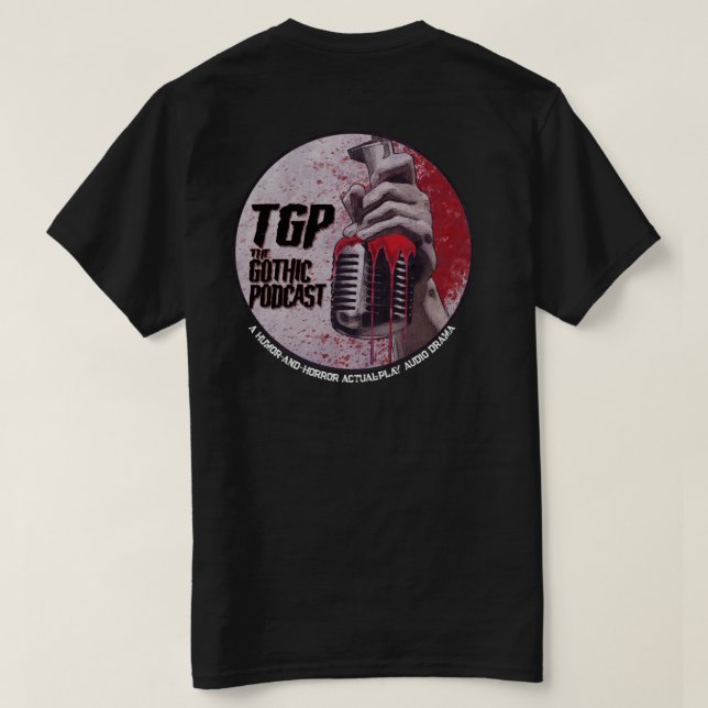 T-shirt Classic Gothic Podcast Tee w/ Double Logo (Design dos)