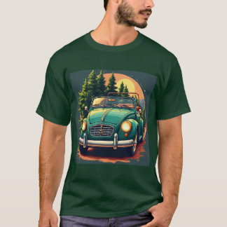 T-shirt Classic Green Convertible : Vintage Car Lover T-S