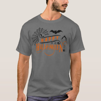 T-shirt Classic Happy Halloween chauves-souris araignées W