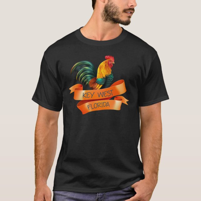 T-shirt Classic Key West Rooster (Devant)