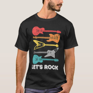 T-shirt Classic Let's Rock Bass Guitar Lets Rock