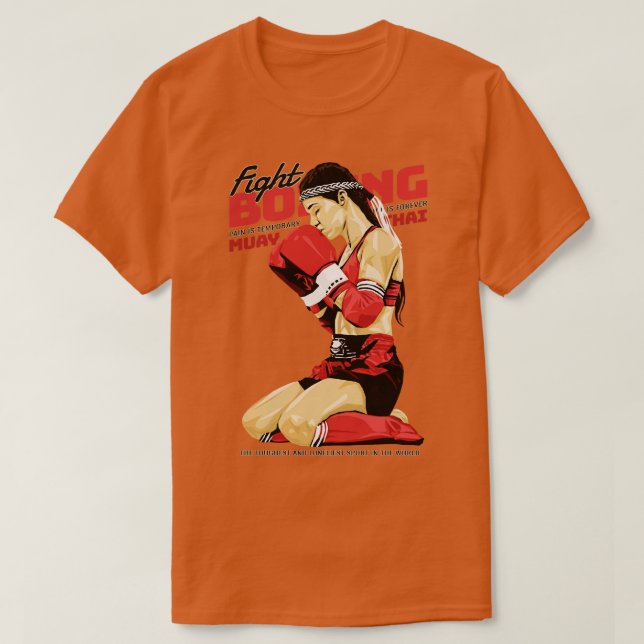 T-shirt Classic Muay Thai Boxing Girl Combattre (Design devant)