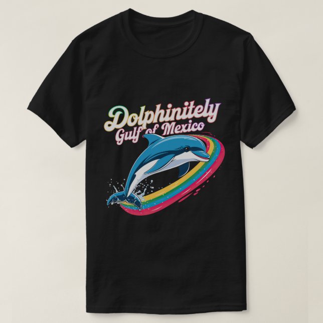 T-shirt Classic Rainbow Funny Dolphin Golfe du Mexique (Design devant)