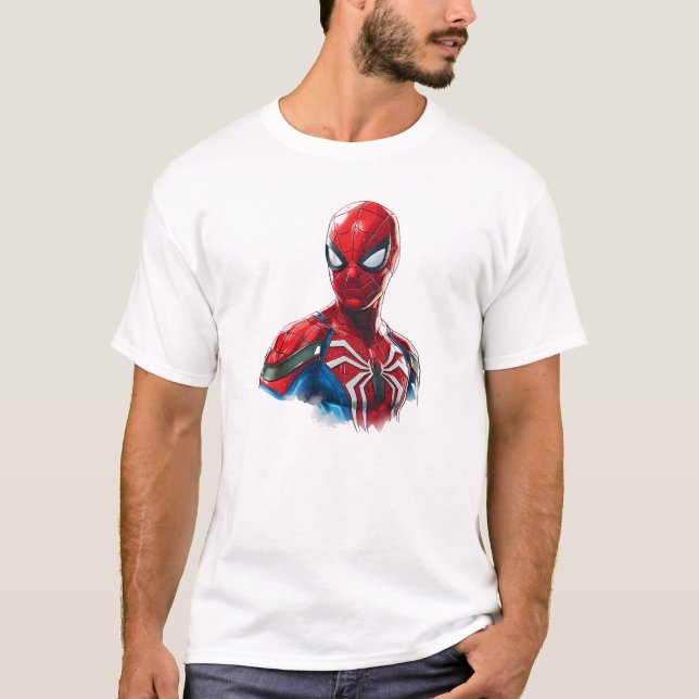 T-shirt Classic Spider-man Artwork Illustration (Devant)