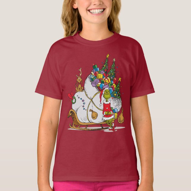 T-shirt Classic The Grinch | The Grinch & Max Runaway Slei (Devant)