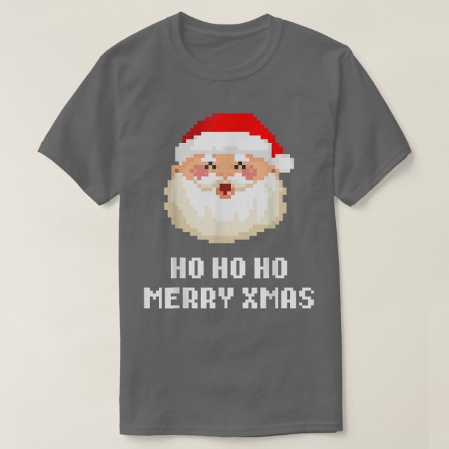 T-shirt Classic Video Game Santa Ho Ho Ho Merry Xmas  (Design devant)