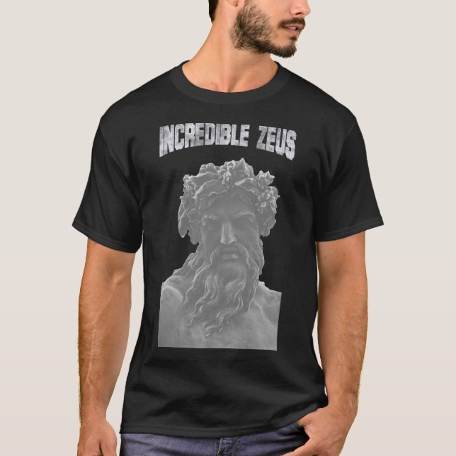 T-shirt Classical Greek God Zeus Bust Graphic Tee (Devant)