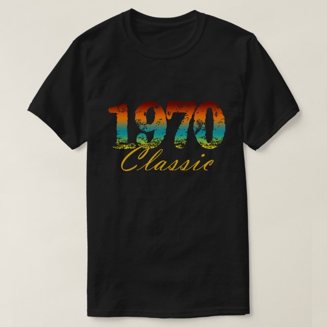 T-shirt Classique 1970 Tee Né En 1970 Cadeau D'Anniversair (Design devant)