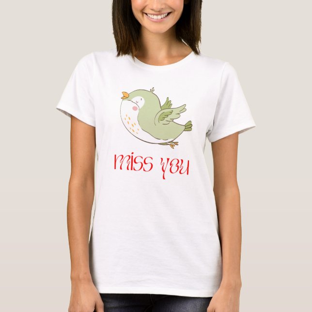 T-shirt classique avec dessin d'oiseau mignon (Devant)