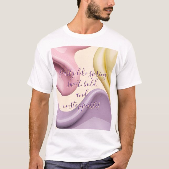 T-shirt classique avec graphique abstrait stylé (Devant)