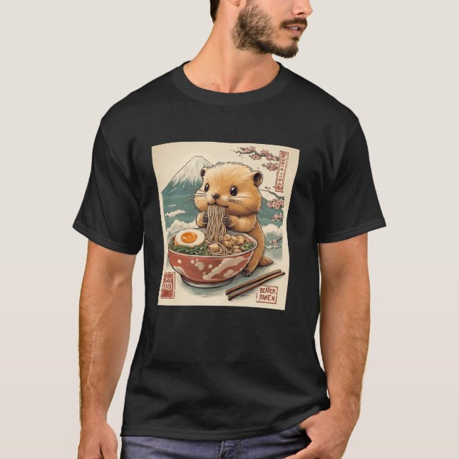 T-shirt Classique bébé castor des fleurs de cerisier du Mo (Devant)