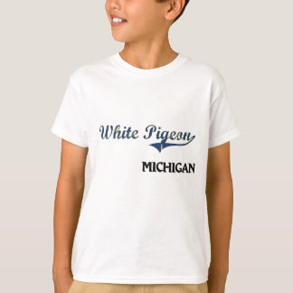 T-shirt Classique blanc de ville du Michigan de pigeon