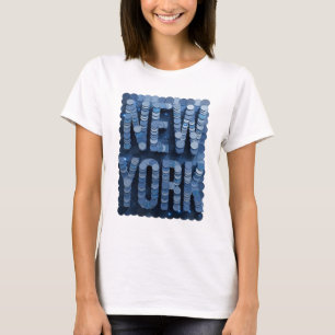 T-shirt Classique Bleu Conception de citation NEW YORK