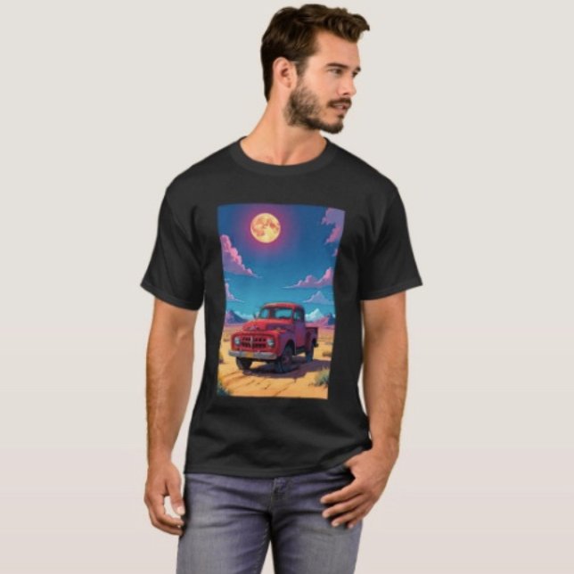 T-shirt Classique camionnette américaine (Vintage Red Truck Graphic T-Shirt  100%  cotton unisex standard fit. )
