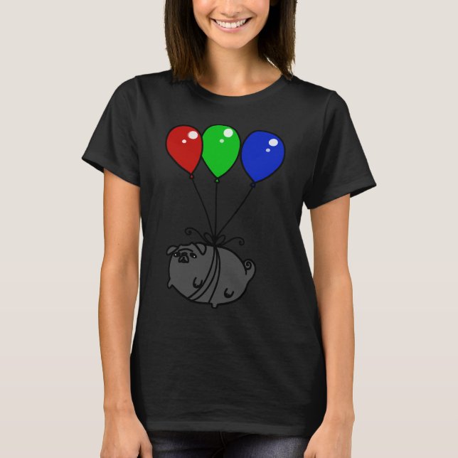 T-shirt classique Carlin noir à ballon 651 (Devant)