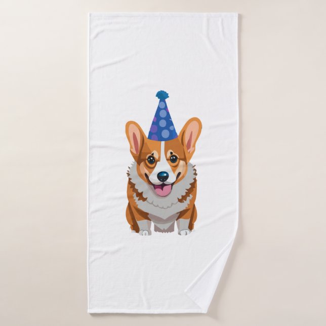T-shirt classique Corgi bleu Anniversaire (Serviette de bain)