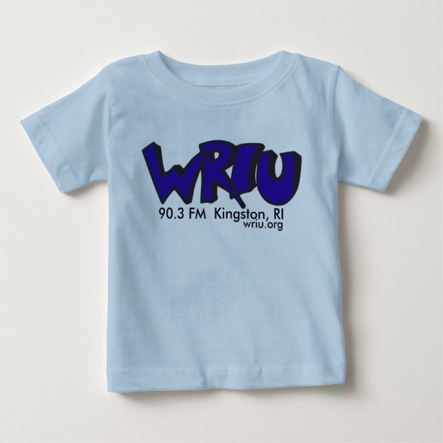 T-shirt classique de bébé de logo de WRIU (bleu) (Devant)