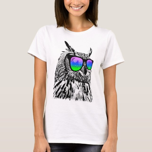 T-shirt classique de cool Owl (Devant)