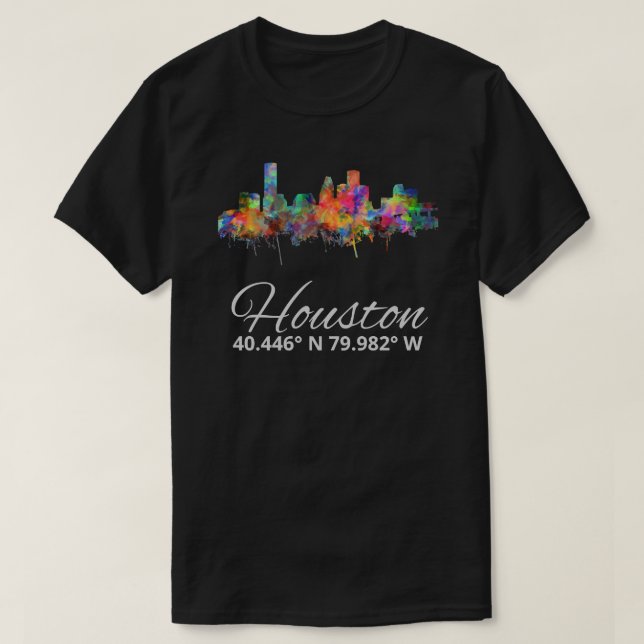 T-shirt classique de Houston City Skyline (Design devant)