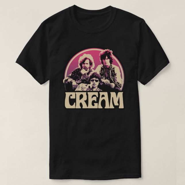 T-shirt classique de la bande de crème (Design devant)
