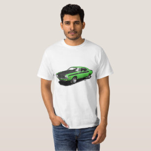 T-shirt classique de voiture de challengeur vert