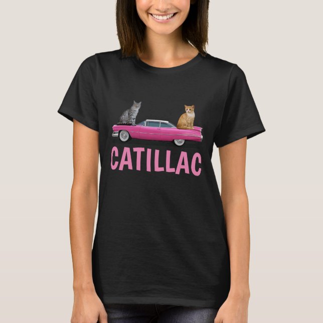 T-Shirt CLASSIQUE DE VOITURE STYLE CADDY ROSE CAT (Devant)