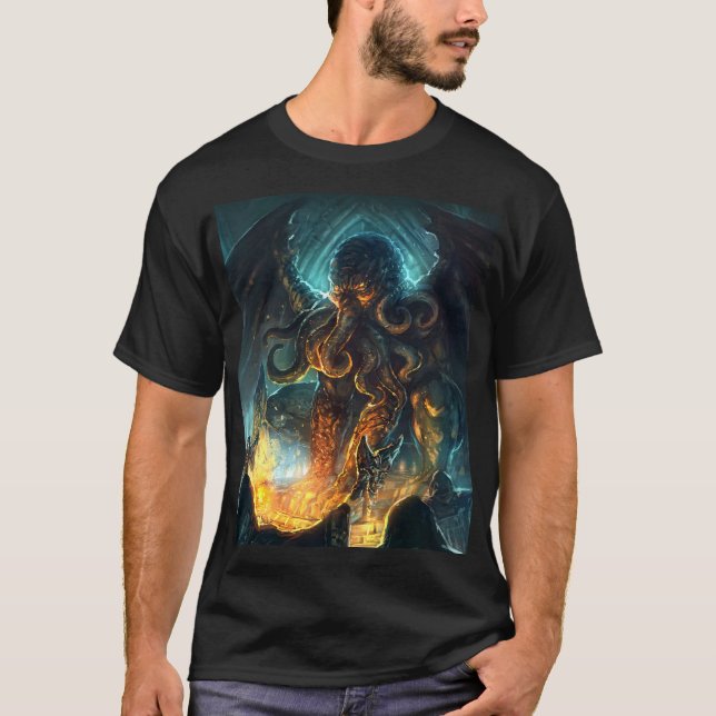 T-shirt classique design Cthulhu de Lovecraft (Devant)