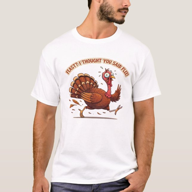 T-shirt classique drôle d'Action de grâce de dindo (Devant)