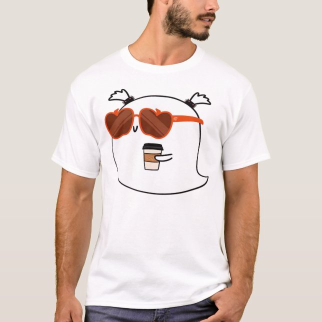 T-shirt classique fantôme mignon de saison effraya (Devant)