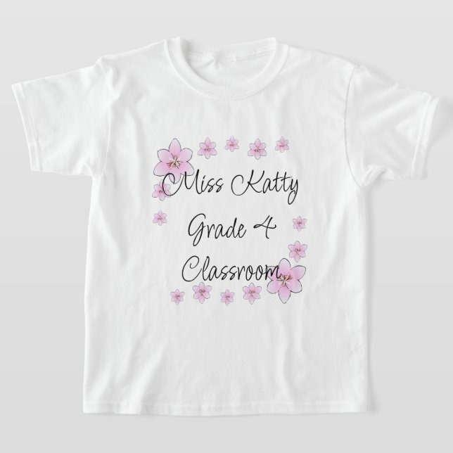 T-Shirt Classique Fleurs Roses (Poser)