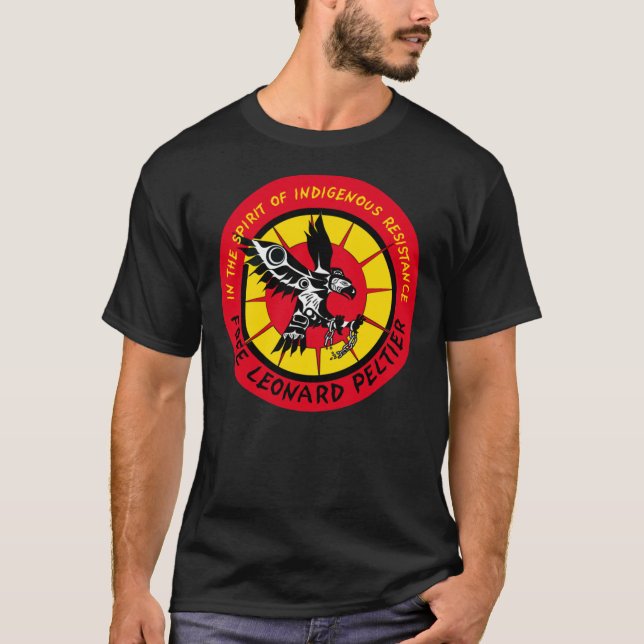 T-shirt classique gratuit Leonard Peltier (Devant)