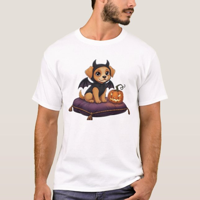 T-Shirt Classique Halloween Chiot (Devant)
