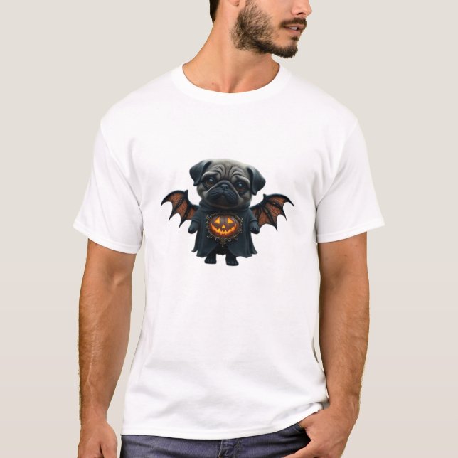 T-Shirt Classique Halloween Spooky Pug (Devant)