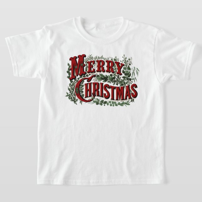 T-shirt classique "Joyeux Noël" pour enfants (Poser)