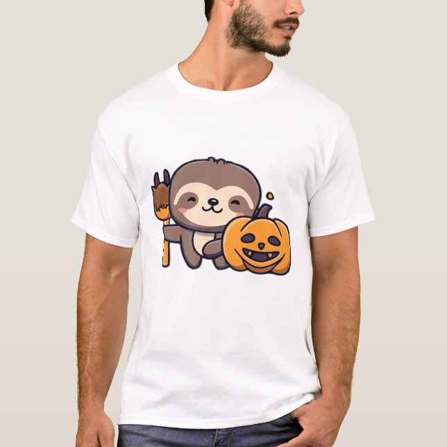 T-shirt classique kawaii sloth effrayant (Devant)