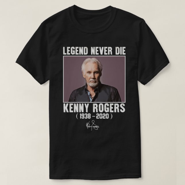 T-shirt Classique Kenny Rogers Légende Ne Meure Jamais (Design devant)