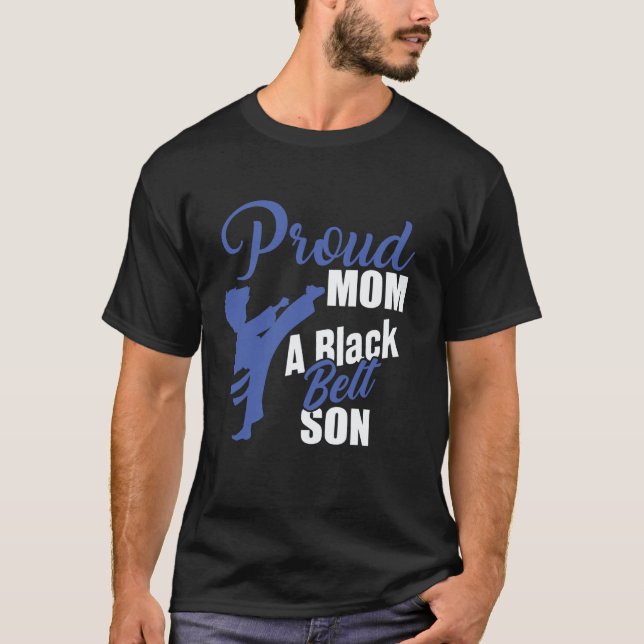 T-shirt Classique Maman Fièrre Ceinture Noire Fils Fête de (Devant)