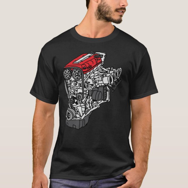 T-shirt classique moteur Honda S2000 F20C (Devant)