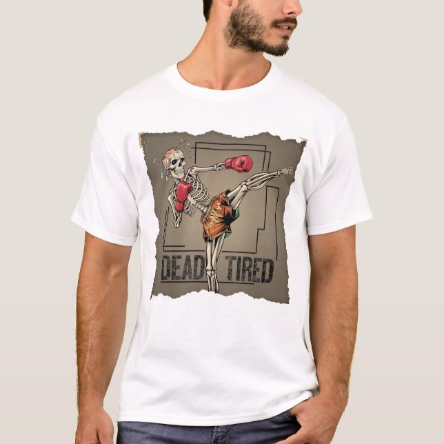 T-shirt classique Muay Thai Skeleton Fighter (Devant)