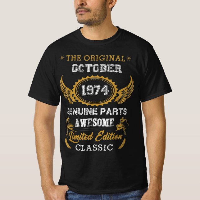 T-shirt Classique Octobre 1974 Cadeaux d'anniversaire de c (Devant)
