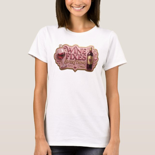 T-shirt Classique Or VIN RÉPARE TOUT (Devant)