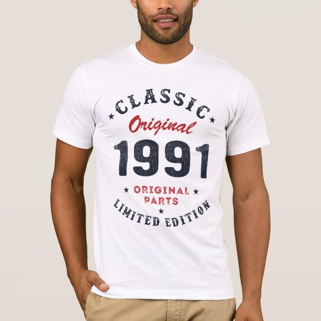 T-shirt Classique Original 1991 Pièces Originales Cadeau A (Devant)