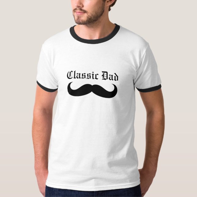 T-shirt classique papa Mustache (Devant)