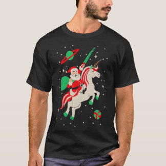T-shirt classique père Noël et Unicorn
