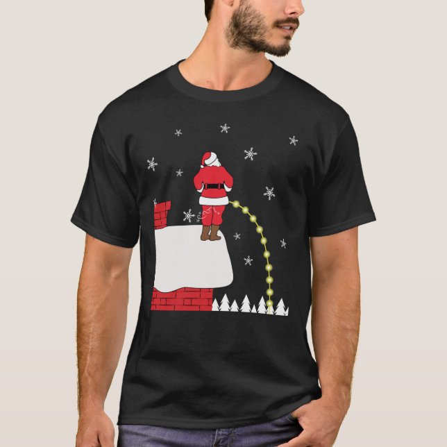 T-shirt classique Père Noël pee de Noël inappropri (Devant)
