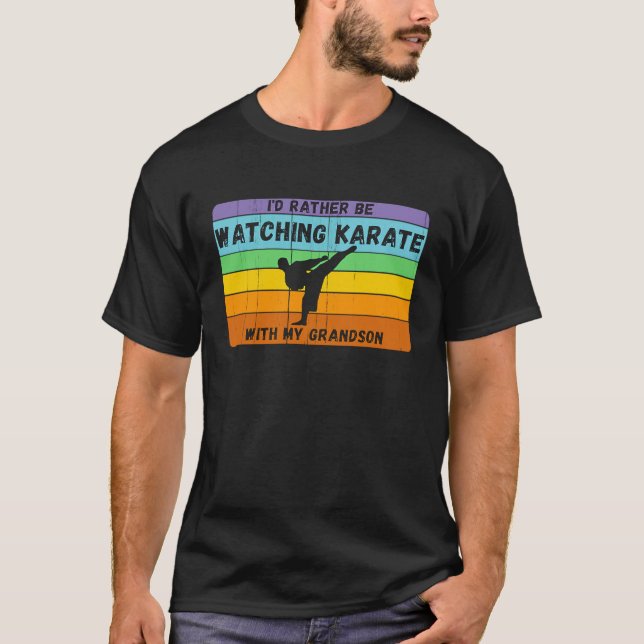 T-shirt Classique Plutôt Faire Du Karaté Avec Petit-Fils V (Devant)